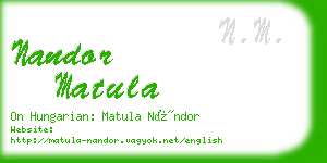 nandor matula business card